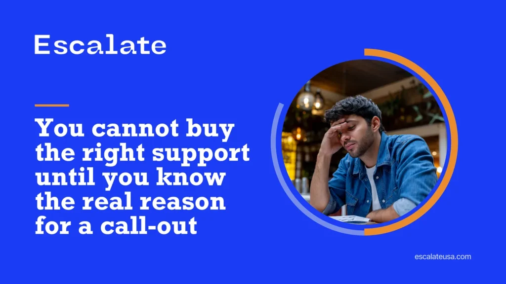 You cannot buy the right support until you know the real reason for a call-out